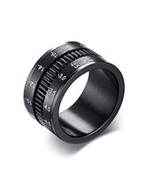 Yellow Chimes Ring for Men Dull Polished Stainless Steel IP Black Plating Spinner Band Style Ring for Men and Boys